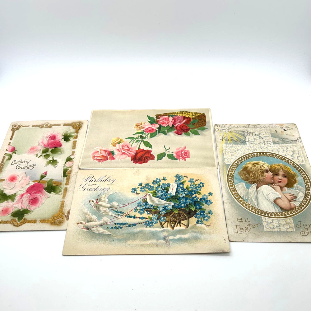 Antique Embossed Postcards Printed in Germany Lot of 5‎
